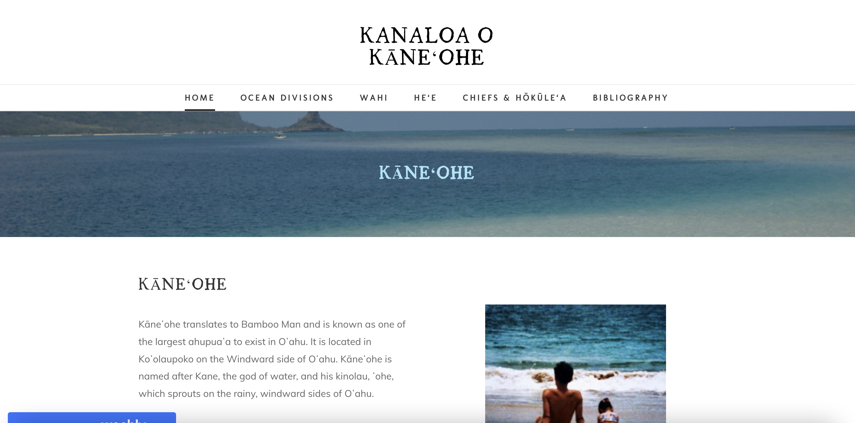 Image linking to an online report called Kanaloa O Kāneʻohe by Reina Setoguchi.