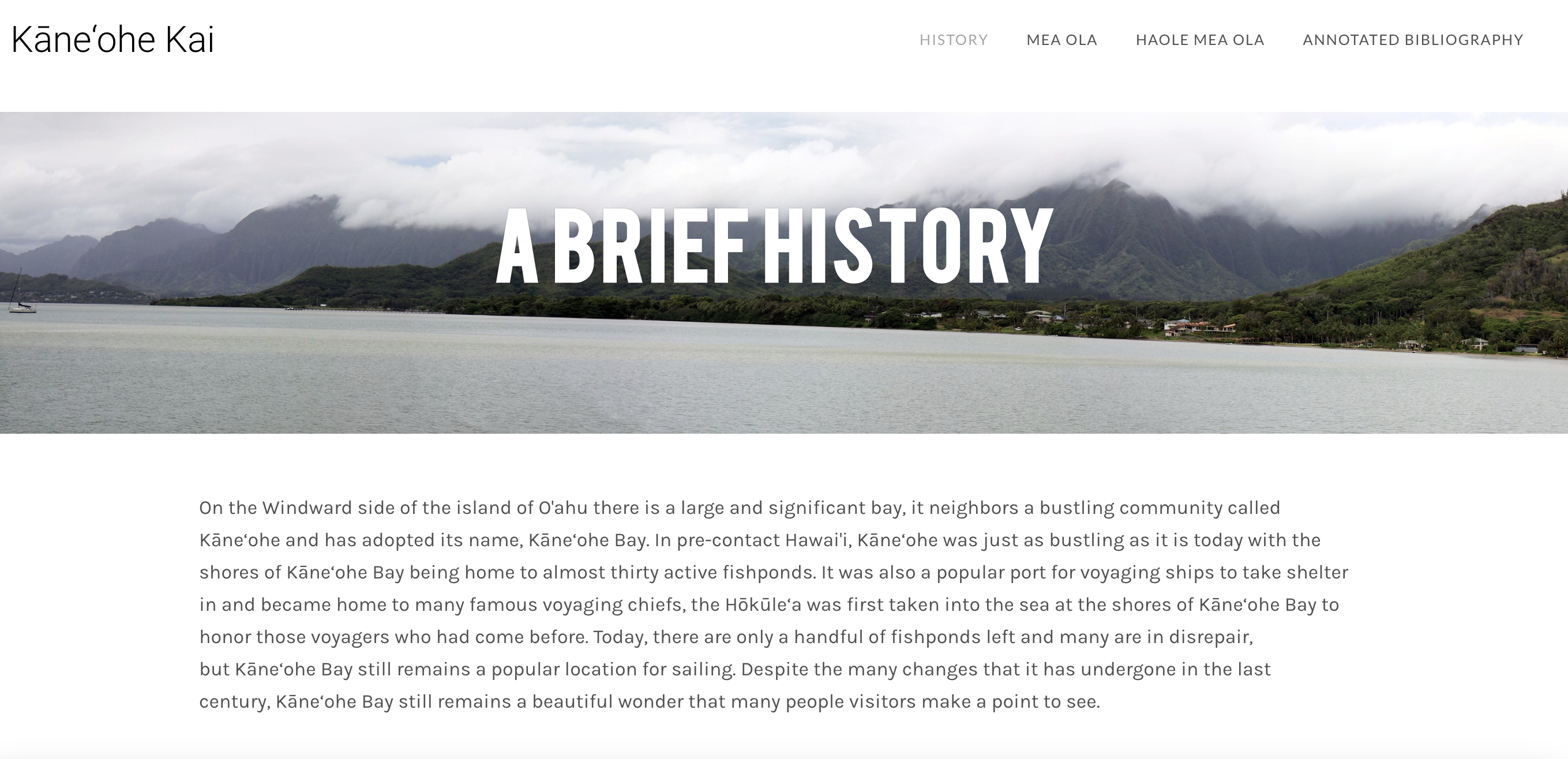 Image linking to an online report called Kāneʻohe Kai by Nickolas Weatherwax.