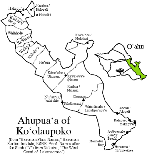 Map of Ahupuaʻa Land Divisions