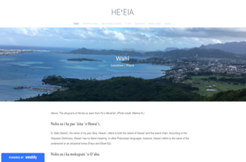 Image linking to an online report call Heʻeia site project by Mahina Kaomea