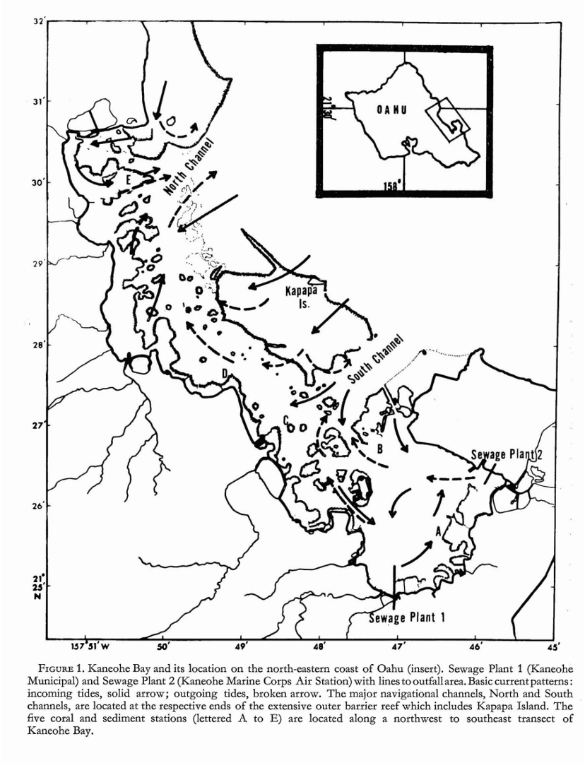 Map of seage plant locations near Kāneʻohe Bay.